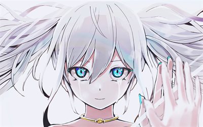 Crying Hatsune Miku, girl with blue eyes, Vocaloid, protagonist, manga, Hatsune Miku, fan art, Vocaloid characters, japanese virtual singers, Hatsune Miku Vocaloid