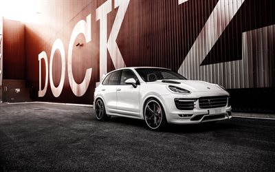 TechArt Porsche Cayenne, tuning, 2016 cars, SUVs, White Porsche Cayenne, 2016 Porsche Cayenne, german cars, Porsche