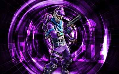 Bronto, 4k, violet abstract background, grunge art, Fortnite, abstract rays, Bronto Skin, Fortnite Bronto Skin, Fortnite characters, Bronto Fortnite