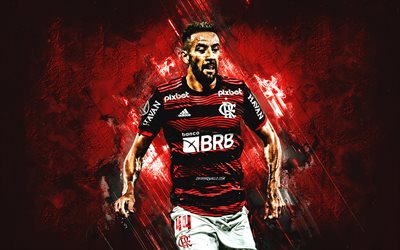 Mauricio Isla, Flamengo, Chilean footballer, red stone background, Serie A, Brazil, football, Clube de Regatas do Flamengo