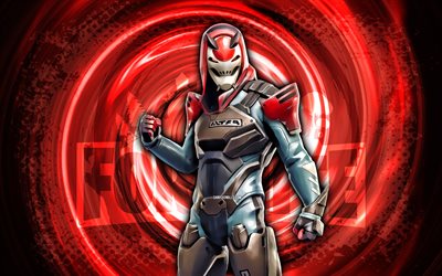 4k, Vendetta, Fortnite, red grunge spiral background, Fortnite Vendetta Skin, Vendetta Fortnite character, Vendetta Fortnite, Fortnite characters, grunge art, Vendetta Skin