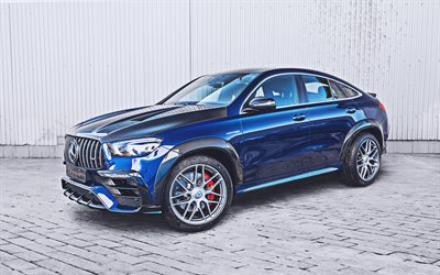 topcar mercedes-benz gle-class coupe inferno, 4k, ajuste, 2022 carros, suvs, c167, azul mercedes-benz gle-class coupe, carros alemães, mercedes
