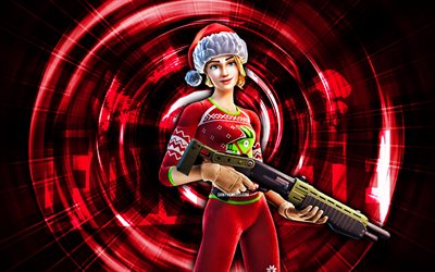 Cozy Commander, 4k, red abstract background, grunge art, Fortnite, abstract rays, Cozy Commander Skin, Fortnite Cozy Commander Skin, Fortnite characters, Cozy Commander Fortnite