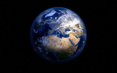 4k, Europe, from space, Africa from space, stars, galaxy, sci-fi, universe, NASA, 3D art, planets, Earth from space, Earth