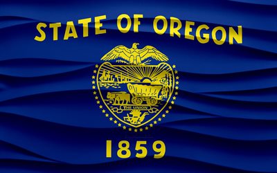 4k, オレゴンの旗, 3d wavesプラスターの背景, オレゴンフラグ, 3dウェーブテクスチャ, アメリカの国民のシンボル, オレゴンの日, アメリカの州, 3dオレゴンフラグ, オレゴン, アメリカ合衆国