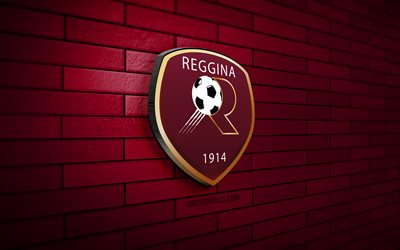 reggina 1914 3d logo, 4k, الأرجواني بريكوال, دوري الدرجة الأولى, كرة القدم, نادي كرة القدم الإيطالي, شعار reggina 1914, reggina 1914 شعار, ريجينا 1914, شعار الرياضة, ريجينا fc