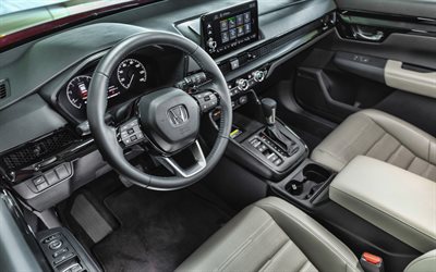 2023, Honda CR-V, 4k, inside view, interior, dashboard, front panel, CR-V 2023 interior, Compact Crossover SUV, japanese cars, Honda