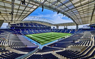 4k, Estadio do Dragao, inside view, football field, Portuguese football stadium, FC Porto stadium, Porto, Portugal, FC Porto