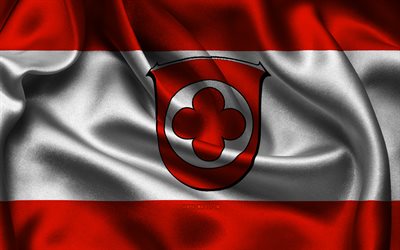baunatal flag, 4k, 독일 도시, 새틴 깃발, baunatal의 날, baunatal의 깃발, 물결 모양의 새틴 깃발, baunatal, 독일