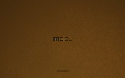 Meizu logo, 4k, computer logos, Meizu emblem, brown stone texture, Meizu, technology brands, Meizu sign, brown stone background