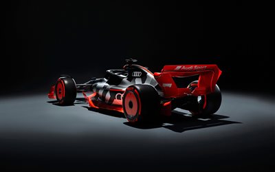 2022, Audi Formula 1 car, rear view, exterior, Audi F1, racing car, F1, Audi F1 concept, Formula 1, Audi