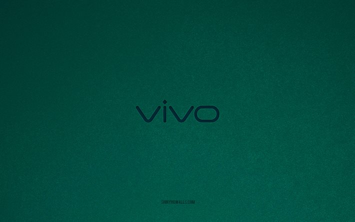 vivo logo, 4k, bilgisayar logoları, vivo amblemi, turkuaz taş doku, vivo, teknoloji markaları, vivo işareti, turkuaz taş arka plan