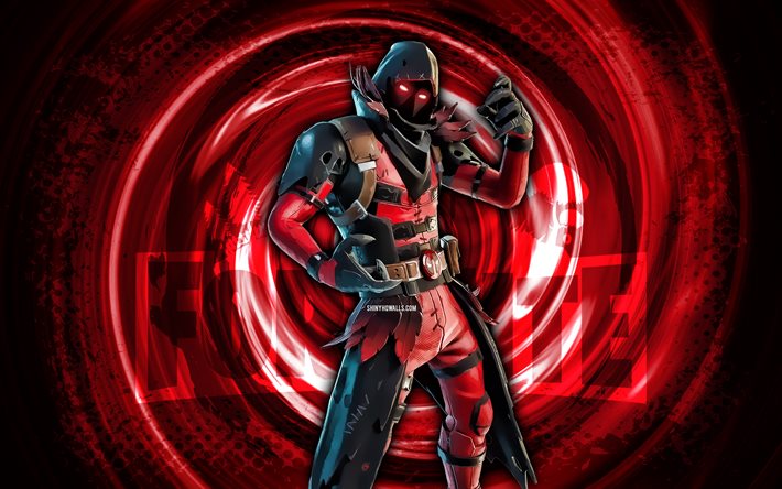 4k, ravenpool, fortnite, rouge grunge spirale fond, fortnite ravenpool skin, ravenpool fortnite personnage, ravenpool fortnite, fortnite caractères, grunge art, ravenpool skin