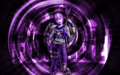 Dark Power Chord, 4k, violet abstract background, grunge art, Fortnite, abstract rays, Dark Power Chord Skin, Fortnite Dark Power Chord Skin, Fortnite characters, Dark Power Chord Fortnite