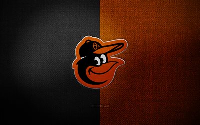 Baltimore Orioles badge, 4k, black orange fabric background, NBA, Baltimore Orioles logo, Baltimore Orioles emblem, baseball, sports logo, Baltimore Orioles flag, american baseball team, Baltimore Orioles
