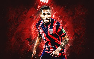 Jesus Ferreira, United States national soccer team, USA, soccer, American football player, red stone background