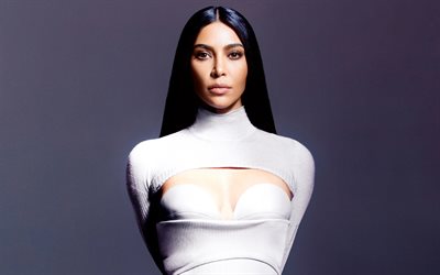 kim kardashian, portrait, mannequin américain, robe blanche, kimberly noel kardashian, star américaine