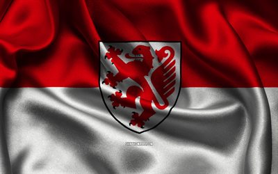 almanya braunschweig bayrağı, 4k, alman şehirleri, saten bayraklar, braunschweig günü, braunschweig bayrağı, dalgalı saten bayraklar, almanya şehirleri, braunschweig, almanya