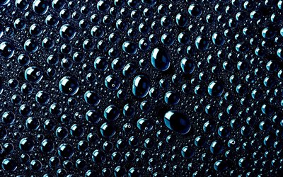 patrones de gotas de agua, macro, texturas de gotas de agua, fondos negros, fondo con gotas, gotas de agua
