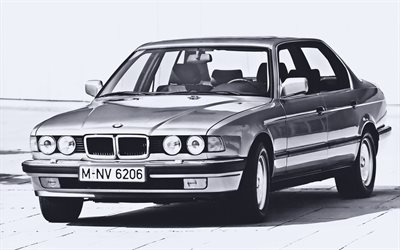 bmw 750i, voitures rétro, 1989 voitures, e32, studio, 1989 bmw série 7, voitures allemandes, bmw e32, bmw