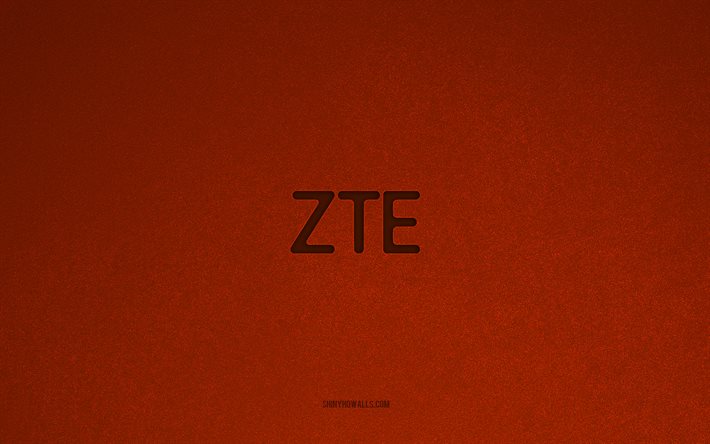 شعار zte, 4k, شعارات الكمبيوتر, نسيج الحجر البرتقالي, zte, ماركات التكنولوجيا, علامة zte, خلفية الحجر البرتقالي
