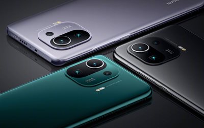 Xiaomi Mi 11, new smartphones, 2022, Mi 11 color line, Mi 11 green, Mi 11 black, Mi 11 purple, Xiaomi