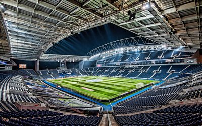 4k, Estadio do Dragao, FC Porto stadium, inside view, football field, Dragao, Porto, Portugal, Dragon Stadium, Portuguese Football Stadium