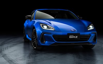 Subaru BRZ S, 4k, front view, 2022 cars, JP-spec, headlights, Blue Subaru BRZ, 2022 Subaru BRZ, japanese cars, Subaru