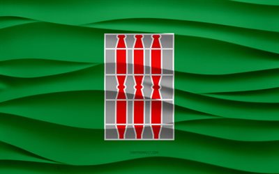 4k, Flag of Umbria, 3d waves plaster background, Umbria flag, 3d waves texture, Italian national symbols, Day of Umbria, regions of Italy, 3d Umbria flag, Umbria, USA