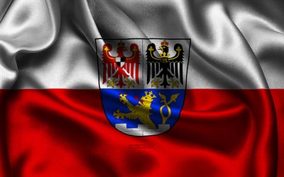 bandera de erlangen, 4k, ciudades alemanas, banderas satinadas, día de erlangen, banderas onduladas de satén, ciudades de alemania, erlangen, alemania
