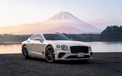 Bentley Continental GT V8, 4k, offroad, 2022 cars, JP-spec, White Bentley Continental GT, luxury cars, 2022 Bentley Continental GT, british cars, Bentley
