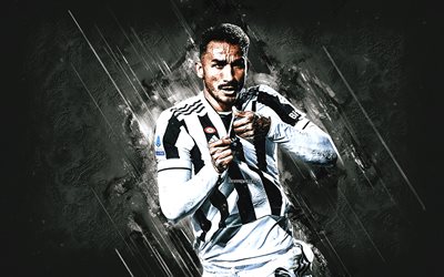 Danilo, Juventus FC, Brazilian football player, portrait, white stone background, Serie A, Italy, football, Danilo Luiz da Silva