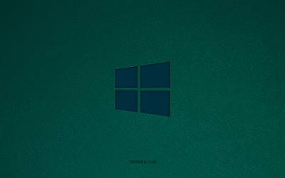 windows 10 のロゴ, 4k, オペレーティング システムのロゴ, windows 10 エンブレム, 青緑色の石のテクスチャ, ウィンドウズ10, テクノロジーブランド, windows 10 サイン, windows のロゴ, 青緑色の石の背景, ウィンドウズ