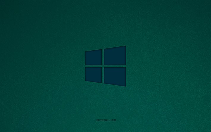 Windows 10 logo, 4k, operating system logos, Windows 10 emblem, turquoise stone texture, Windows 10, technology brands, Windows 10 sign, Windows logo, turquoise stone background, Windows