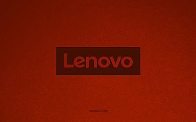 logotipo de lenovo, 4k, logotipos de computadora, emblema de lenovo, textura de piedra naranja, lenovo, marcas de tecnología, signo de lenovo, fondo de piedra naranja