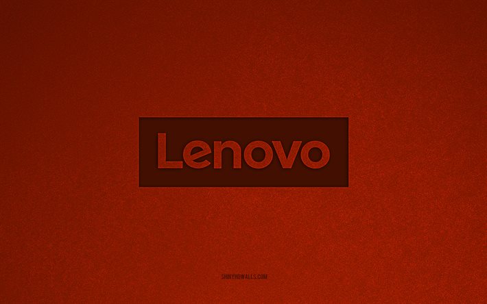lenovo logosu, 4k, bilgisayar logoları, lenovo amblemi, turuncu taş doku, lenovo, teknoloji markaları, lenovo işareti, turuncu taş arka plan