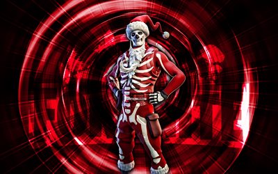 yule trooper, 4k, fondo abstracto rojo, fortnite, rayos abstractos, yule trooper skin, fortnite yule trooper skin, personajes de fortnite, yule trooper fortnite