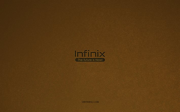infinix 모바일 로고, 4k, 컴퓨터 로고, infinix 모바일 엠블럼, 갈색 돌 질감, 인피닉스 모바일, 기술 브랜드, infinix 모바일 사인, 갈색 돌 배경