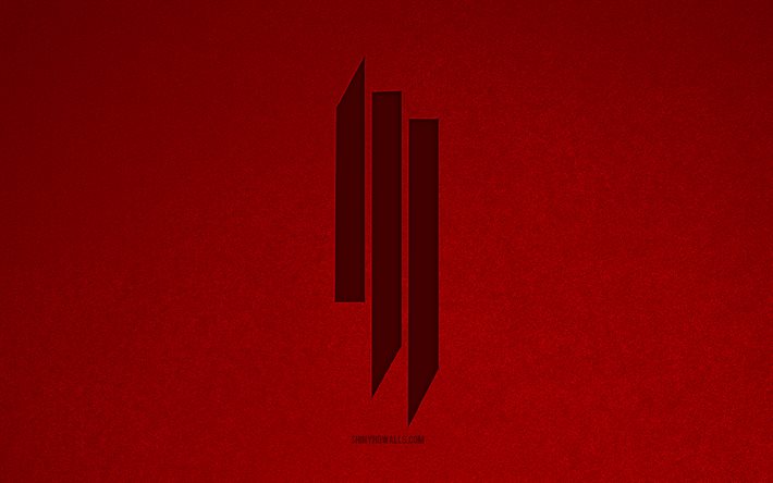 スクリレックスのロゴ, 4k, 音楽のロゴ, スクリレックスのエンブレム, 赤い石のテクスチャ, スクリレックス, 音楽ブランド, スクリレックスサイン, 赤い石の背景, ソニー・ジョン・ムーア