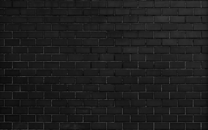 黒ブリックウォール, 4k, グランジ背景, 黒レンガの背景, レンガのテクスチャ, 3d テクスチャ, グランジ テクスチャ, れんが壁, レンガの背景, 黒い石の背景, れんが, 黒レンガ