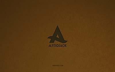 afrojack logosu, 4k, müzik logoları, afrojack amblemi, kahverengi taş doku, afrojack, müzik markaları, afrojack işareti, kahverengi taş arka plan