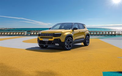 2022, Jeep Avenger, First edition, 4k, front view, exterior, electric SUV, Avenger 1st Edition, yellow Jeep Avenger, electric cars, american cars, Jeep