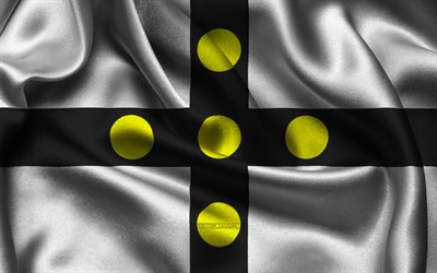 Tourcoing flag, 4K, French cities, satin flags, Day of Tourcoing, flag of Tourcoing, wavy satin flags, cities of France, Tourcoing, France