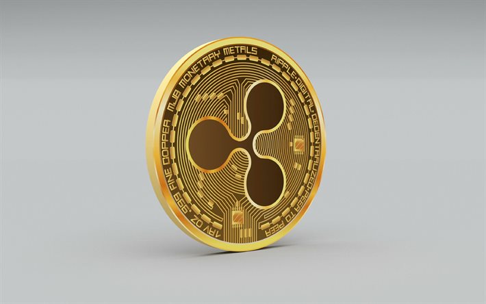 Ripple, 4k, cryptocurrency, Ripple gold coin, Ripple 3d sign, Ripple logo, XRP, Ripple payment protocol, electronic money, Ripple coin