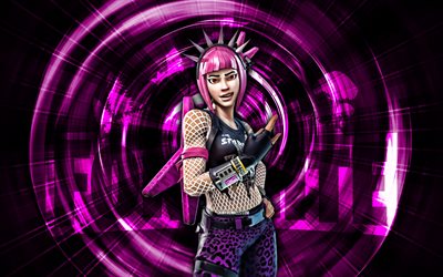 Power Chord, 4k, purple abstract background, Fortnite, abstract rays, Power Chord Skin, Fortnite Power Chord Skin, Fortnite characters, Power Chord Fortnite