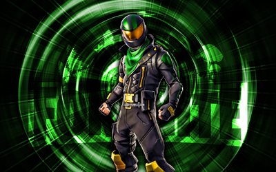 Lucky Rider, 4k, green abstract background, Fortnite, abstract rays, Lucky Rider Skin, Fortnite Lucky Rider Skin, Fortnite characters, Lucky Rider Fortnite