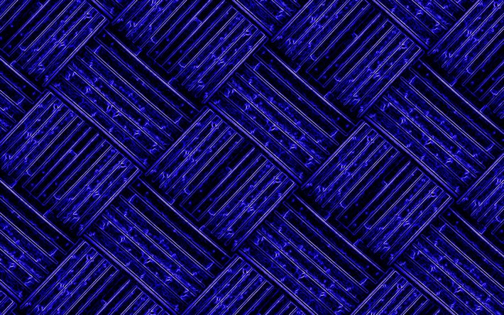 sfondo blu in vimini, texture 3d, trame di tessitura, sfondi 3d, sfondo di vimini in metallo, trame di vimini, trame vettoriali, sfondi di tessitura in legno, schemi intrecciati, vimini, sfondi di vimini