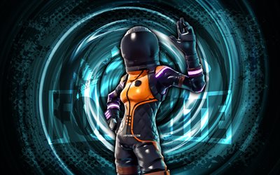 4k, Dark Vanguard, Fortnite, blue grunge spiral background, Fortnite Dark Vanguard Skin, Dark Vanguard Fortnite character, Dark Vanguard Fortnite, Fortnite characters, grunge art, Dark Vanguard Skin