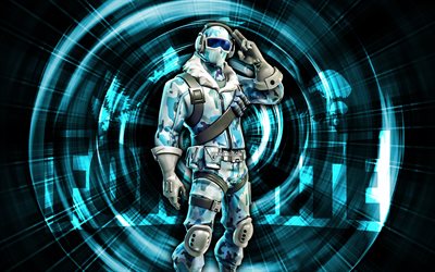 凍傷, 4k, 青の抽象的な背景, フォートナイト, 抽象的な光線, 凍傷スキン, フォートナイト フロストバイト スキン, フォートナイトのキャラクター, 凍傷フォートナイト