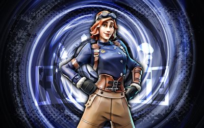 4k, قلب, فورتنايت, الأزرق، grunge، دوامة، الخلفية, fortnite airheart skin, شخصية airheart fortnite, airheart fortnite, شخصيات fortnite, فن الجرونج, جلد airheart